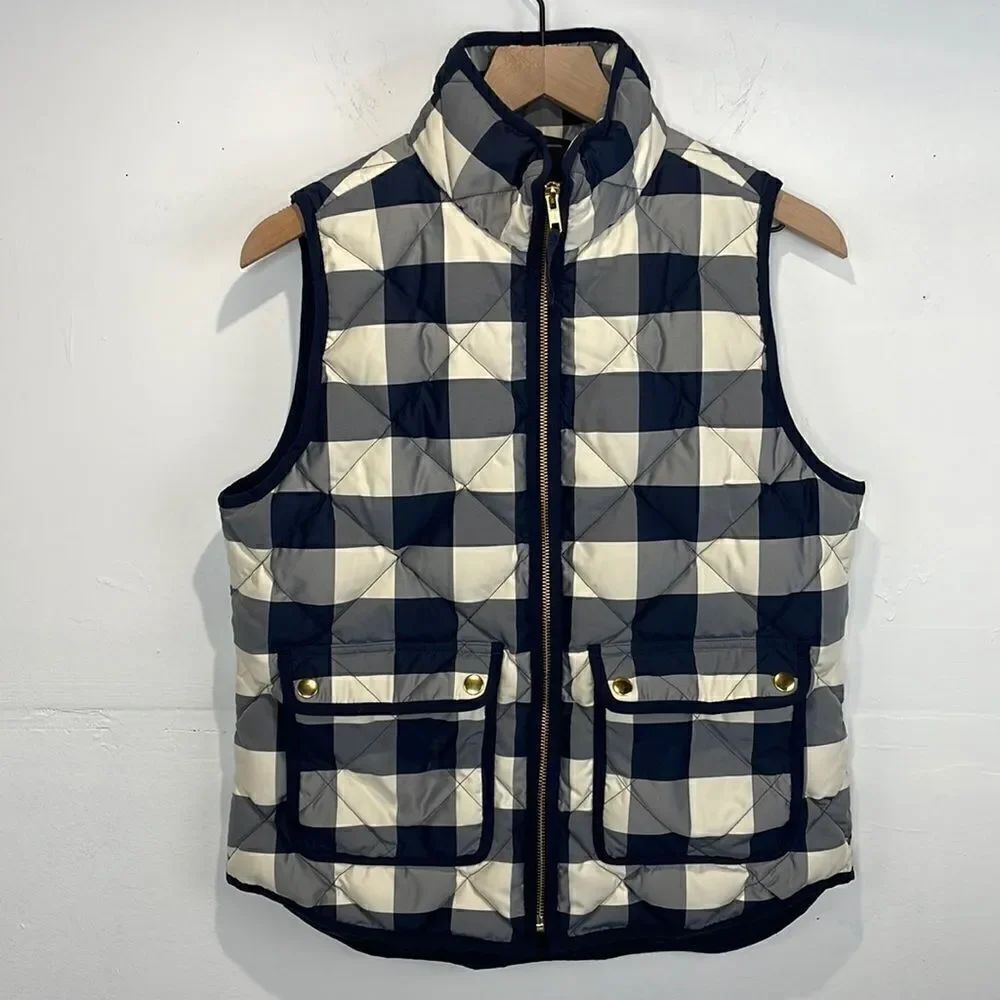 J. Crew Excursion Quilted Vest in Buffalo Plaid Check Size small